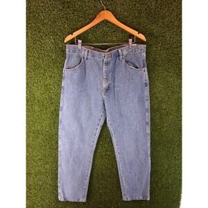 Rustler by Wrangler Mens Jeans 38x32 Blue Denim Regular Fit Straight Leg 87619SW